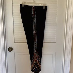 NWT Johnny Was Black Nala Legging w/embroidery.
